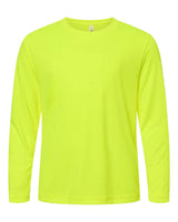 CORE365 Youth Capital Performance Long Sleeve T-Shirt. CE10LY - Safety Yellow