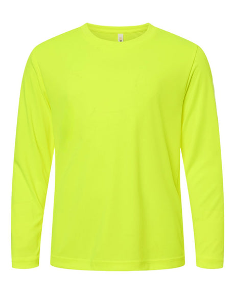 CORE365 Youth Capital Performance Long Sleeve T-Shirt. CE10LY - Safety Yellow