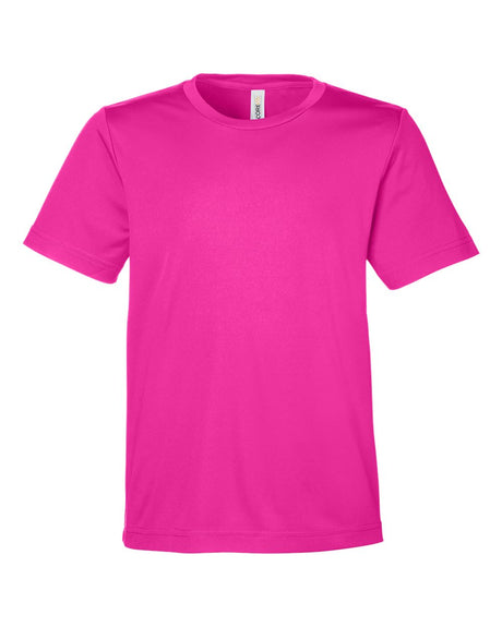 CORE365 Youth Capital Performance T-Shirt. CE10Y - Bright Magenta