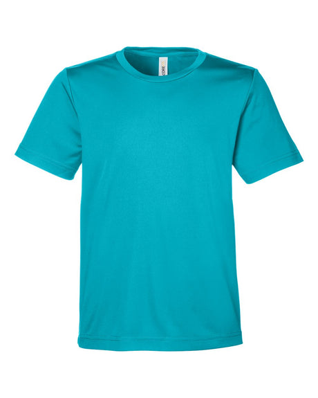 CORE365 Youth Capital Performance T-Shirt. CE10Y - Clear Teal