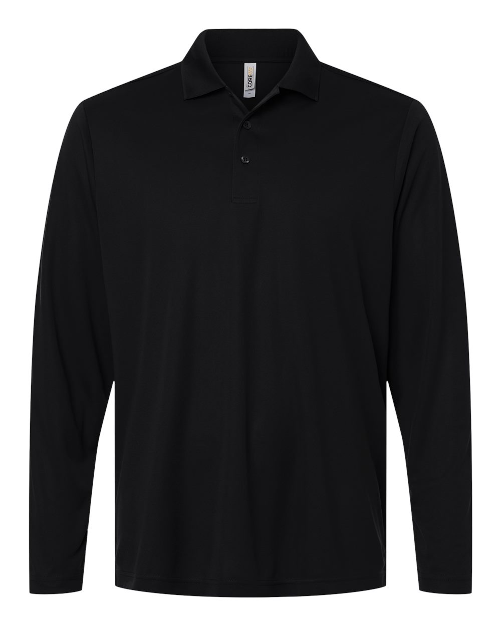 CORE365 Men's Nova Performance Long Sleeve Pique Polo. CE108L - Black