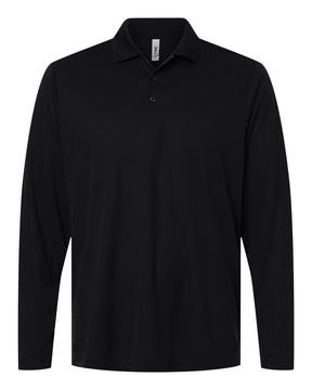 CORE365 Men's Nova Performance Long Sleeve Pique Polo. CE108L - Black