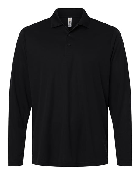 CORE365 Men's Nova Performance Long Sleeve Pique Polo. CE108L - Black