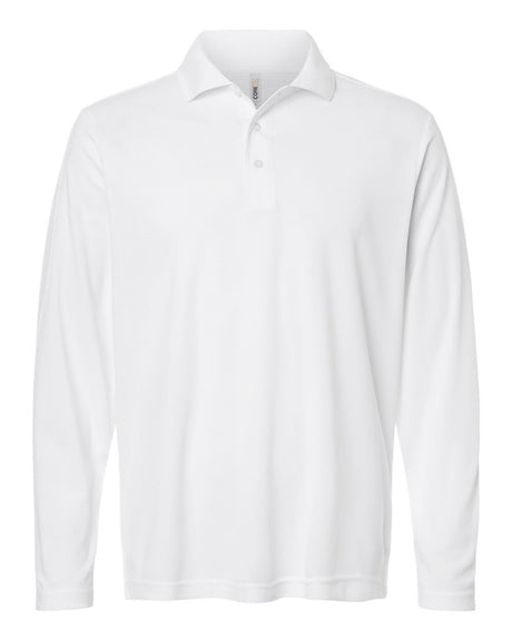 CORE365 Men's Nova Performance Long Sleeve Pique Polo. CE108L - White
