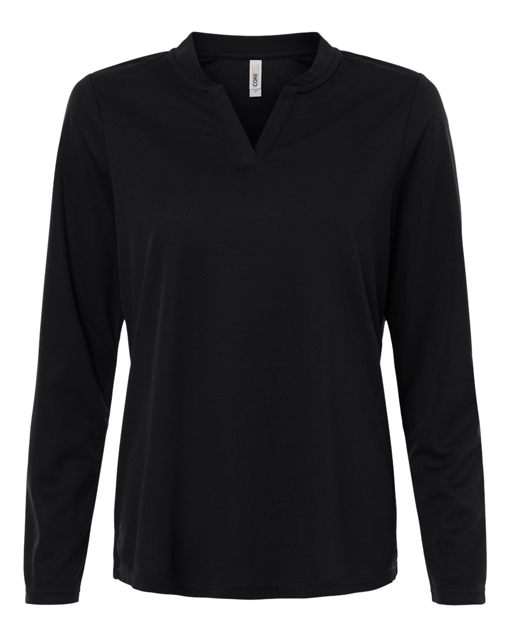 CORE365 Women's Nova Performance Long Sleeve Pique Polo. CE108LW - Black