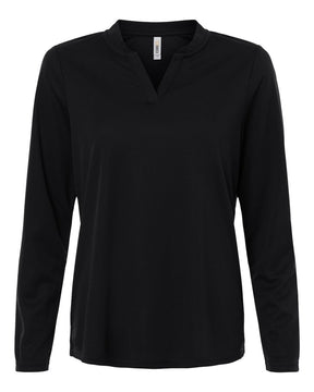 CORE365 Women's Nova Performance Long Sleeve Pique Polo. CE108LW - Black