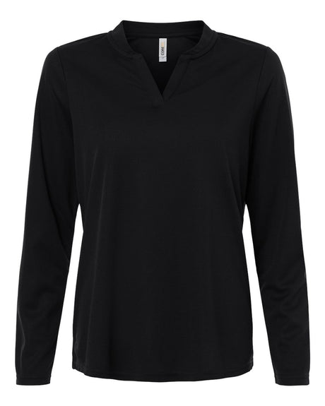 CORE365 Women's Nova Performance Long Sleeve Pique Polo. CE108LW - Black