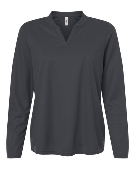 CORE365 Women's Nova Performance Long Sleeve Pique Polo. CE108LW - Carbon
