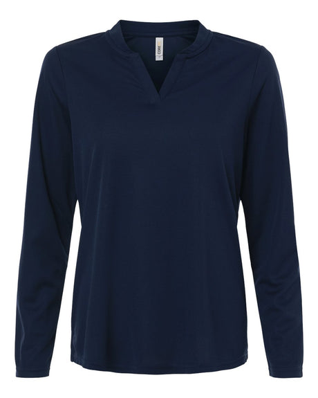 CORE365 Women's Nova Performance Long Sleeve Pique Polo. CE108LW - Classic Navy