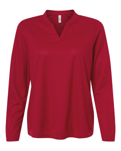 CORE365 Women's Nova Performance Long Sleeve Pique Polo. CE108LW - Classic Red