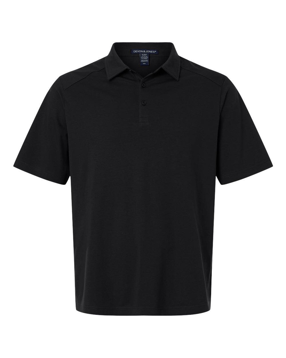 Devon & Jones Men's Seaton Pebble Textured Polo. DG102 - Black