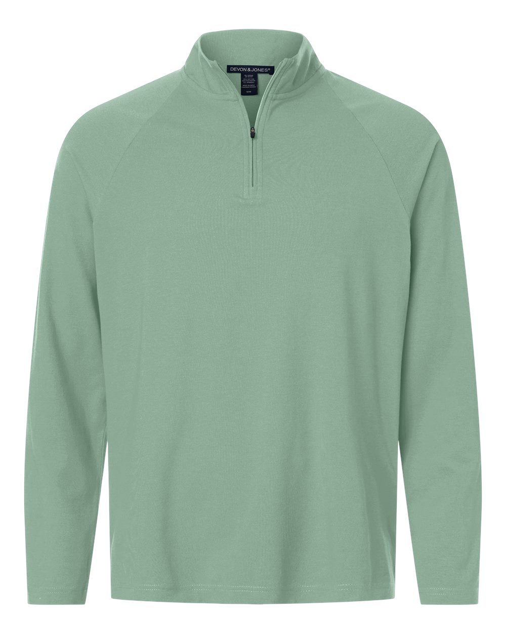 Devon & Jones Men's Seaton Pebble Textured Quarter-Zip Pullover. DG402 - Balsam Green