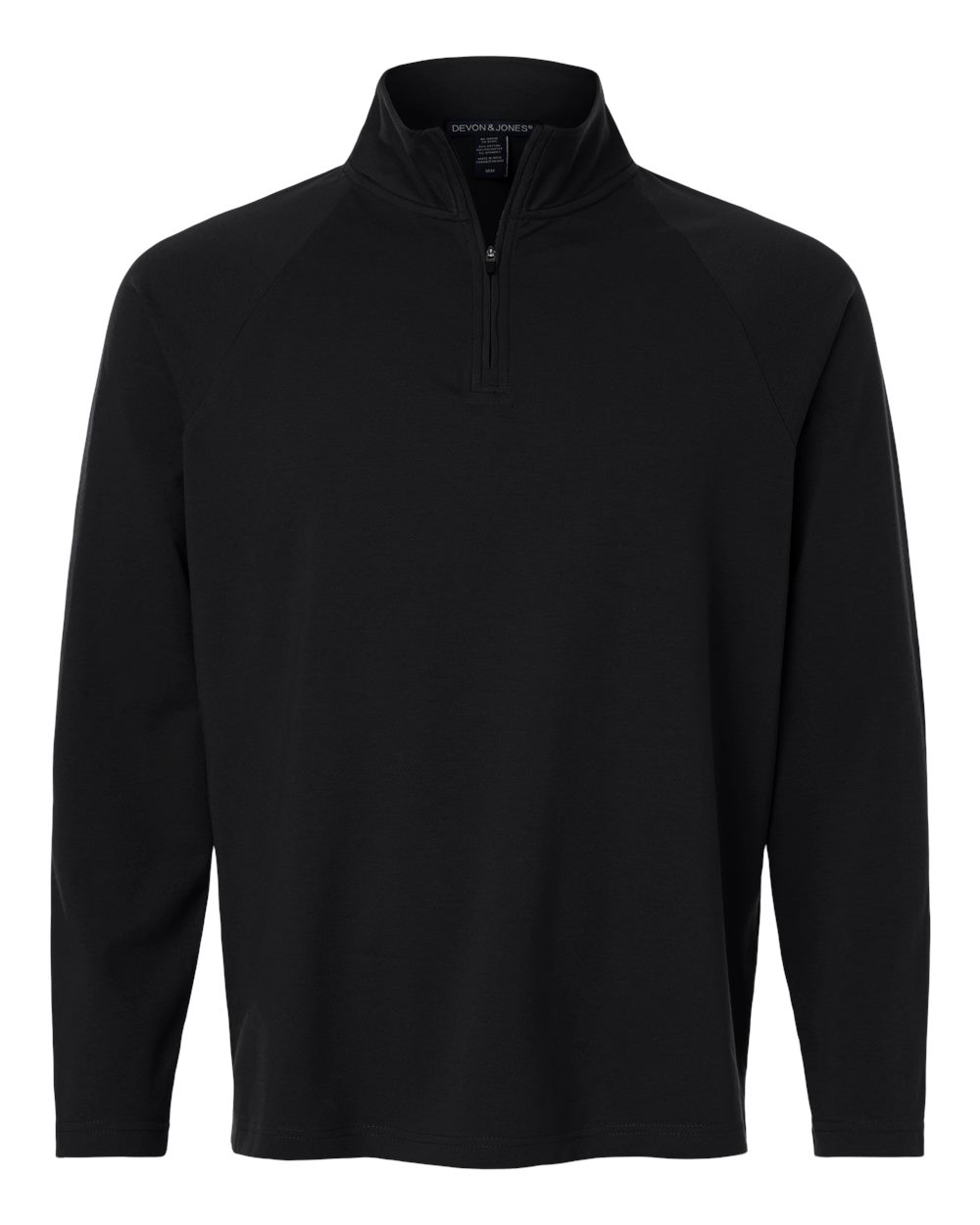 Devon & Jones Men's Seaton Pebble Textured Quarter-Zip Pullover. DG402 - Black