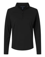 Devon & Jones Women's Seaton Pebble Textured Quarter-Zip Pullover. DG402W - Black