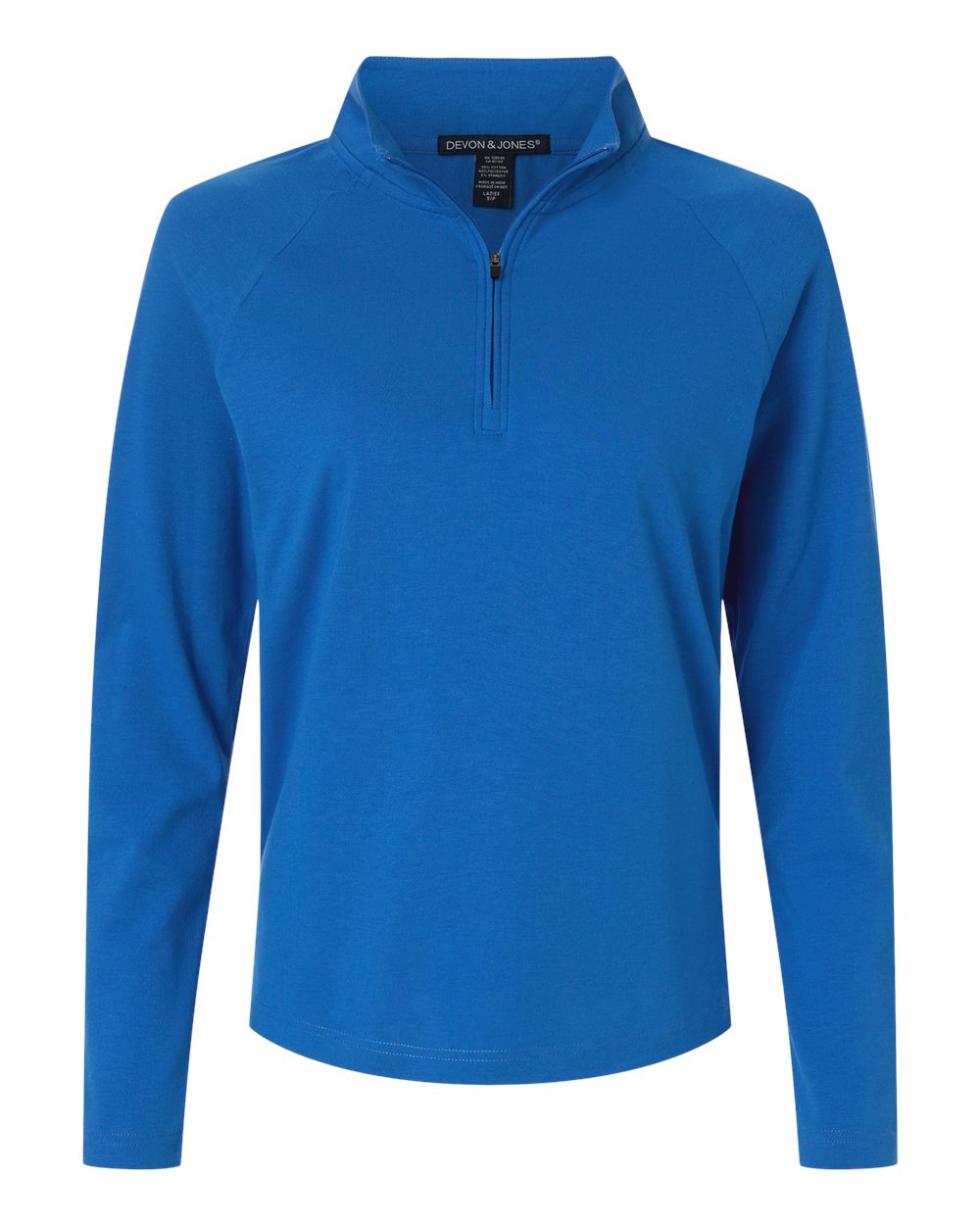 Devon & Jones Women's Seaton Pebble Textured Quarter-Zip Pullover. DG402W - French Blue