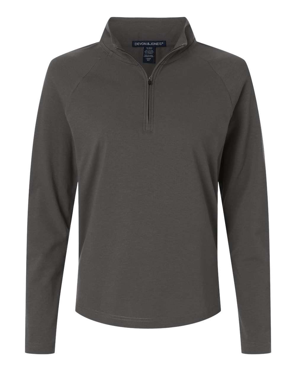 Devon & Jones Women's Seaton Pebble Textured Quarter-Zip Pullover. DG402W - Graphite