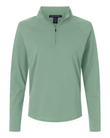 Devon & Jones Women's Seaton Pebble Textured Quarter-Zip Pullover. DG402W - Balsam Green