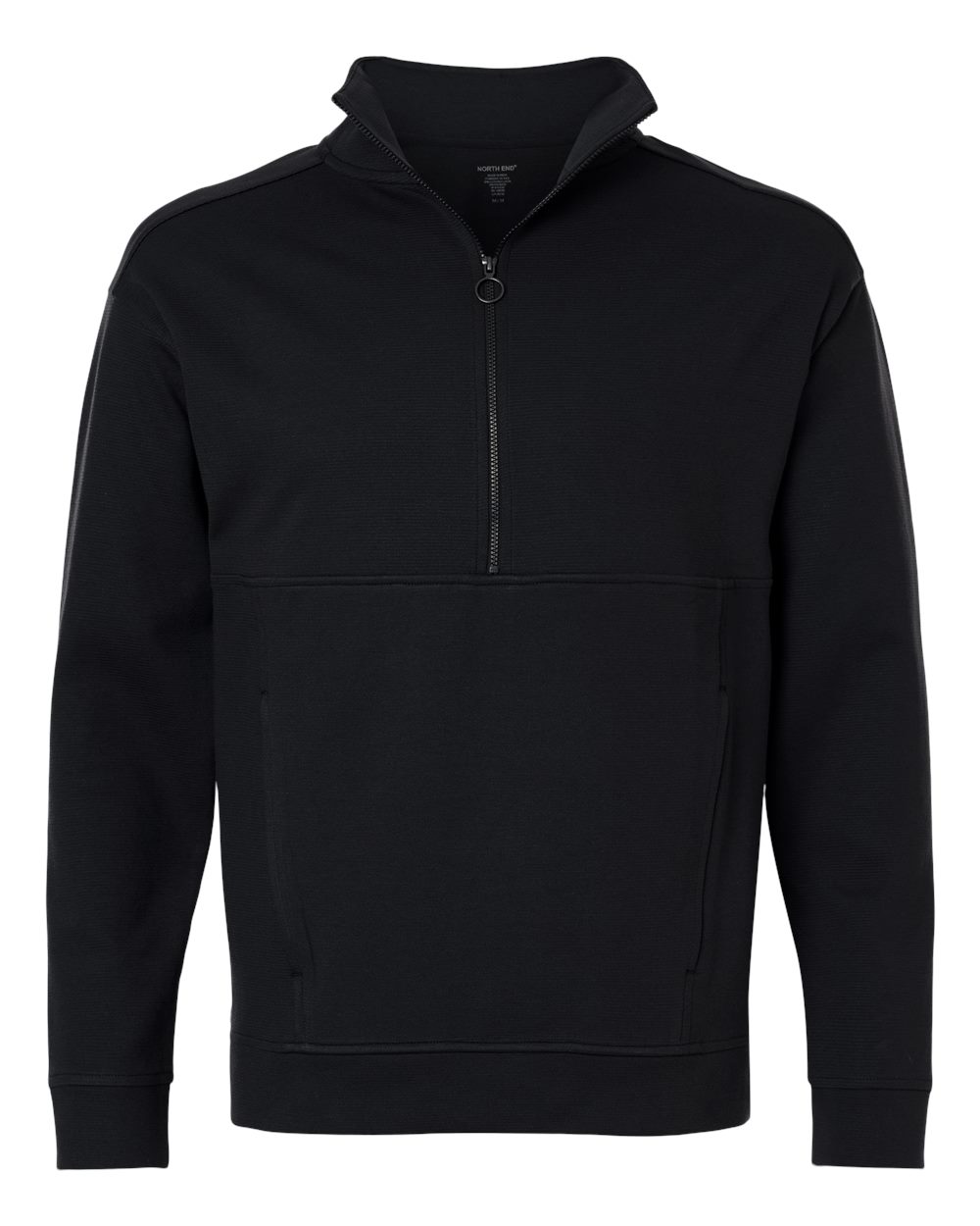 North End Men's Mantra Half-Zip Ottoman Pullover. NE220 - Black