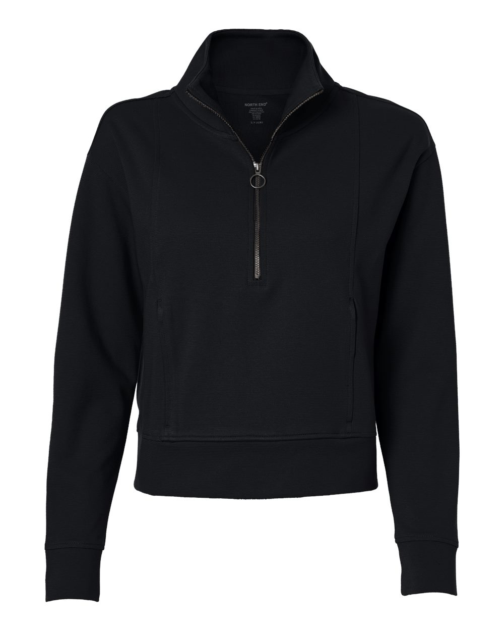 North End Women's Mantra Half-Zip Ottoman Pullover. NE220W - Black