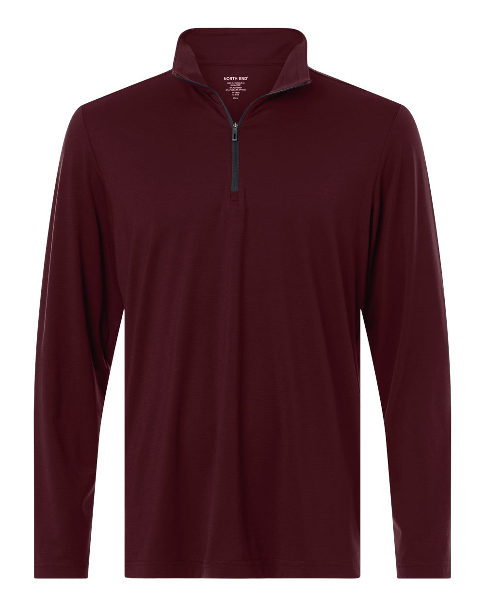 North End Men's JAQ Stretch Performance Quarter-Zip. NE405 - Burgundy/ Carbon