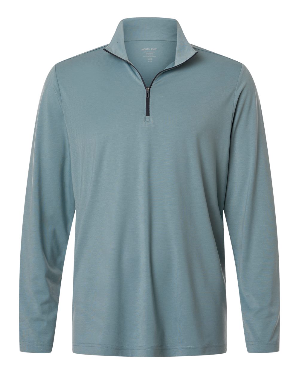North End Men's JAQ Stretch Performance Quarter-Zip. NE405 - Opal Blue/ Carbon