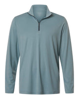 North End Men's JAQ Stretch Performance Quarter-Zip. NE405 - Opal Blue/ Carbon