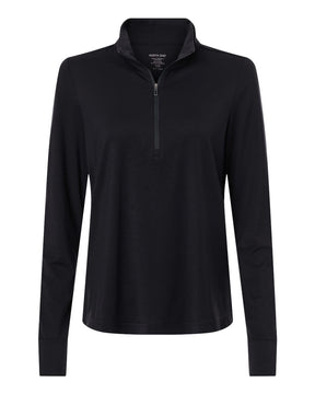 North End Women's JAQ Stretch Performance Quarter-Zip. NE405W - Black/ Carbon