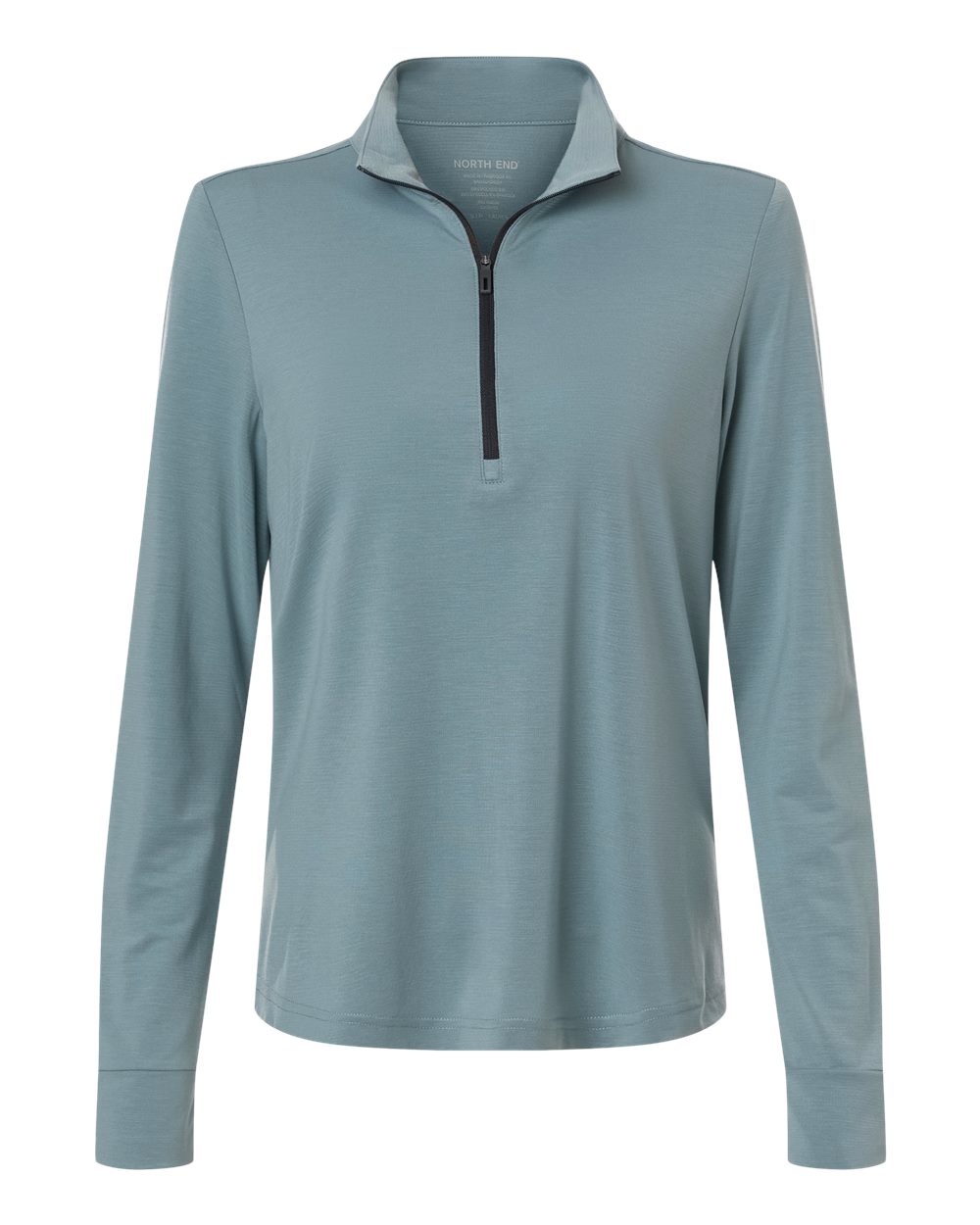 North End Women's JAQ Stretch Performance Quarter-Zip. NE405W - Opal Blue/ Carbon