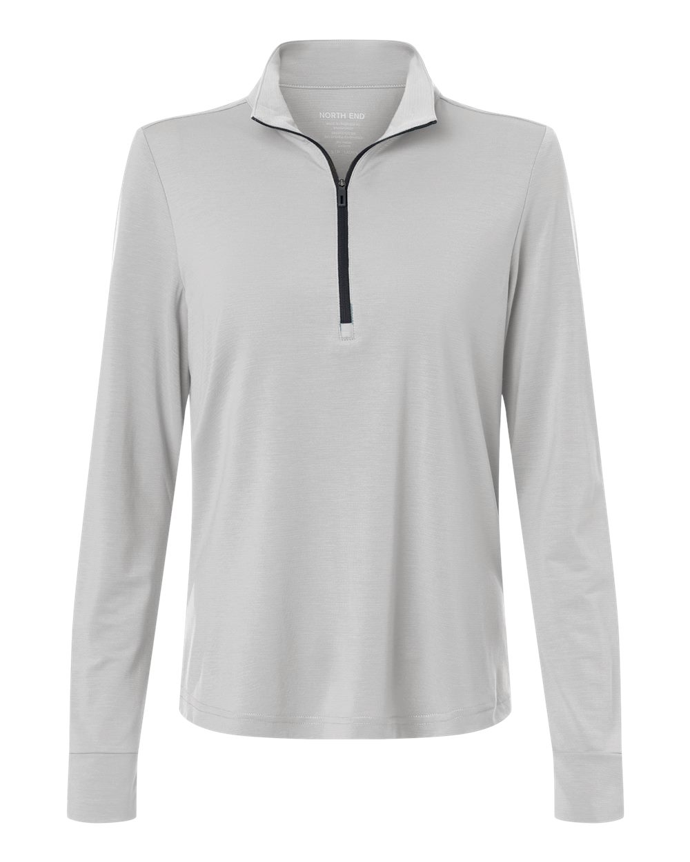 North End Women's JAQ Stretch Performance Quarter-Zip. NE405W - Platinum/ Carbon