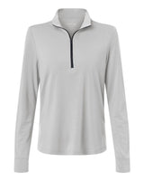 North End Women's JAQ Stretch Performance Quarter-Zip. NE405W - Platinum/ Carbon