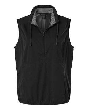 North End Women's Network Lightweight Quarter-Zip Vest. NE76W - Black Heather