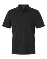 Harriton Men's Valiant Cotton Snag Protect Tipped Polo. M215 - Black/ Dark Charcoal