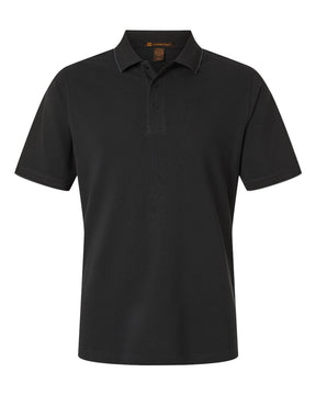 Harriton Men's Valiant Cotton Snag Protect Tipped Polo. M215 - Black/ Dark Charcoal