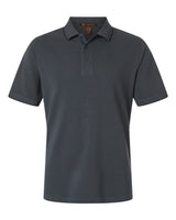 Harriton Men's Valiant Cotton Snag Protect Tipped Polo. M215 - Dark Charcoal/ Black