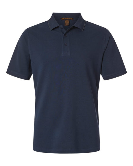 Harriton Men's Valiant Cotton Snag Protect Tipped Polo. M215 - Dark Navy/ Dark Charcoal