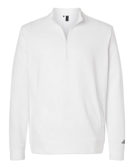 Adidas Men's Elevated Fleece Quarter-Zip Pullover. A721 - Core White