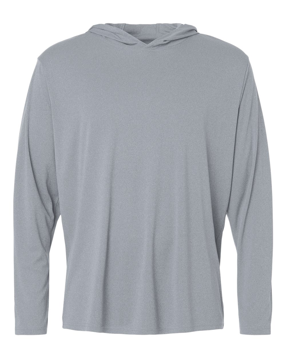 AllPro Unisex Pro-Lock Performance Hooded Long Sleeve T-Shirt. 48510 - Heather Steel