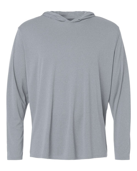 AllPro Unisex Pro-Lock Performance Hooded Long Sleeve T-Shirt. 48510 - Heather Steel