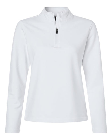 AllPro Women's Stretch Quarter-Zip Fleece Pullover. STF870L - White