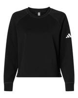 Adidas Women's Beyond Side-Snap Crewneck Sweatshirt. A1014 - Black