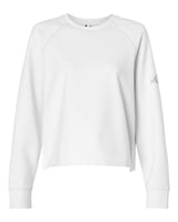 Adidas Women's Beyond Side-Snap Crewneck Sweatshirt. A1014 - White