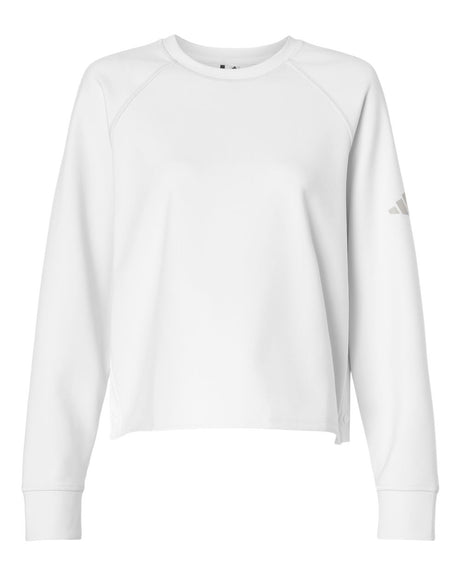 Adidas Women's Beyond Side-Snap Crewneck Sweatshirt. A1014 - White