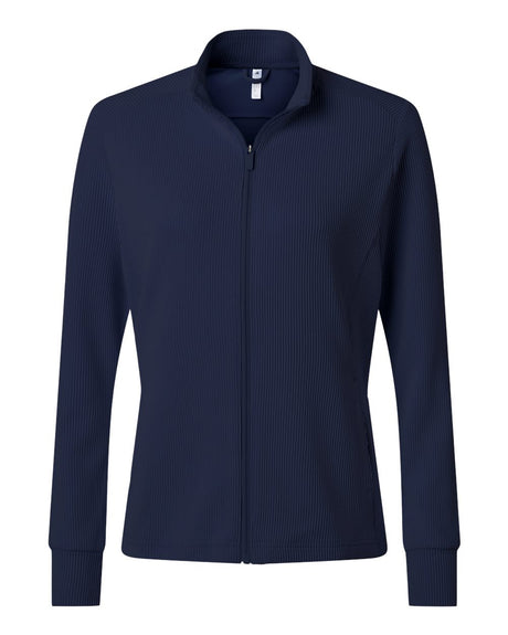Adidas Women's Performance Textured Full-Zip Jacket. A1015 - Collegiate Navy