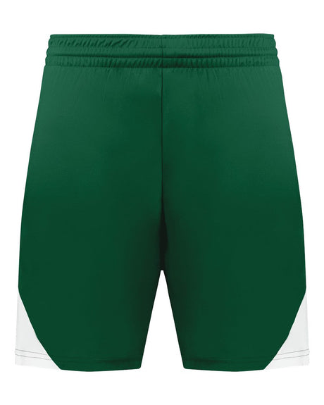 Augusta Sportswear Men's Step-Back Basketball Shorts. 1736 - Dark Green/ White