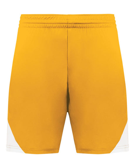 Augusta Sportswear Men's Step-Back Basketball Shorts. 1736 - Gold/ White