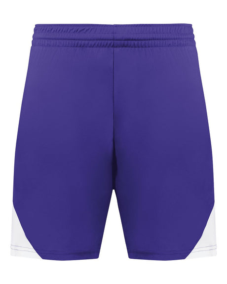 Augusta Sportswear Men's Step-Back Basketball Shorts. 1736 - Purple/ White