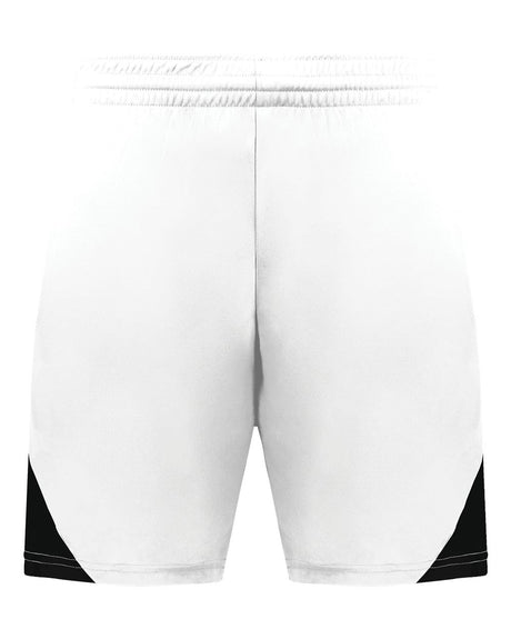 Augusta Sportswear Men's Step-Back Basketball Shorts. 1736 - White/ Black