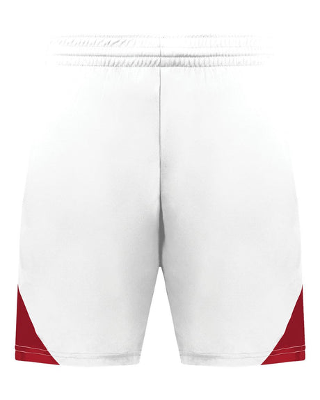 Augusta Sportswear Men's Step-Back Basketball Shorts. 1736 - White/ Red