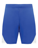 Augusta Sportswear Youth Step-Back Basketball Shorts. 1737 - Royal/ White