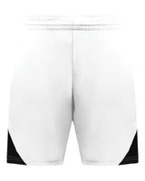 Augusta Sportswear Youth Step-Back Basketball Shorts. 1737 - White/ Black